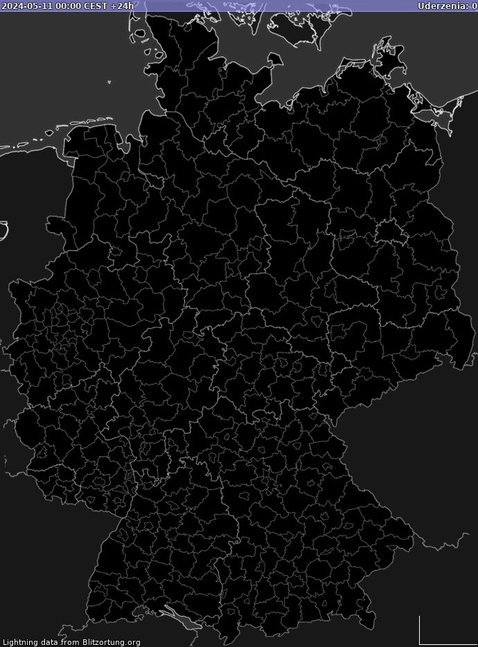 Bliksem kaart Duitsland 11.05.2024